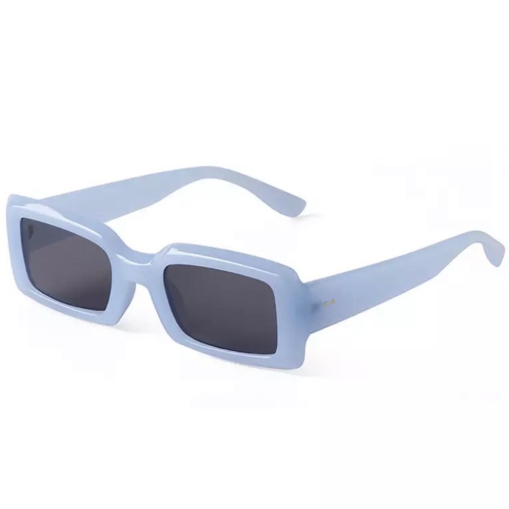 BLUE WITH GRAY LENSES JELLY LUXURY RECTANGLE STATEMENT … - Picture 3 of 4